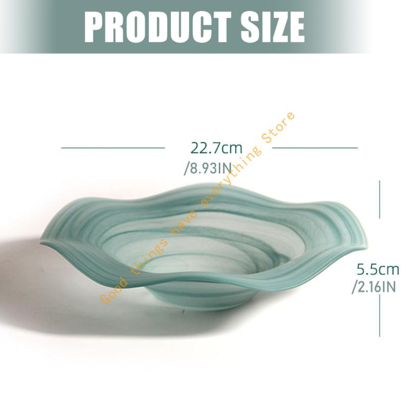 Handmade Waved Glass Serving Dish Contemporary Appetizer Plate Transparent Tableware For Dining Decoration 55KF