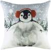 Evans Lichfield Snowy Penguin With Earmuffs Cushion Cover