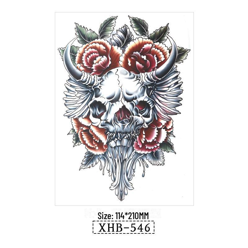 

Водонепроникні Чорні Тату-наклейки на півруки з тваринами 114*210MM