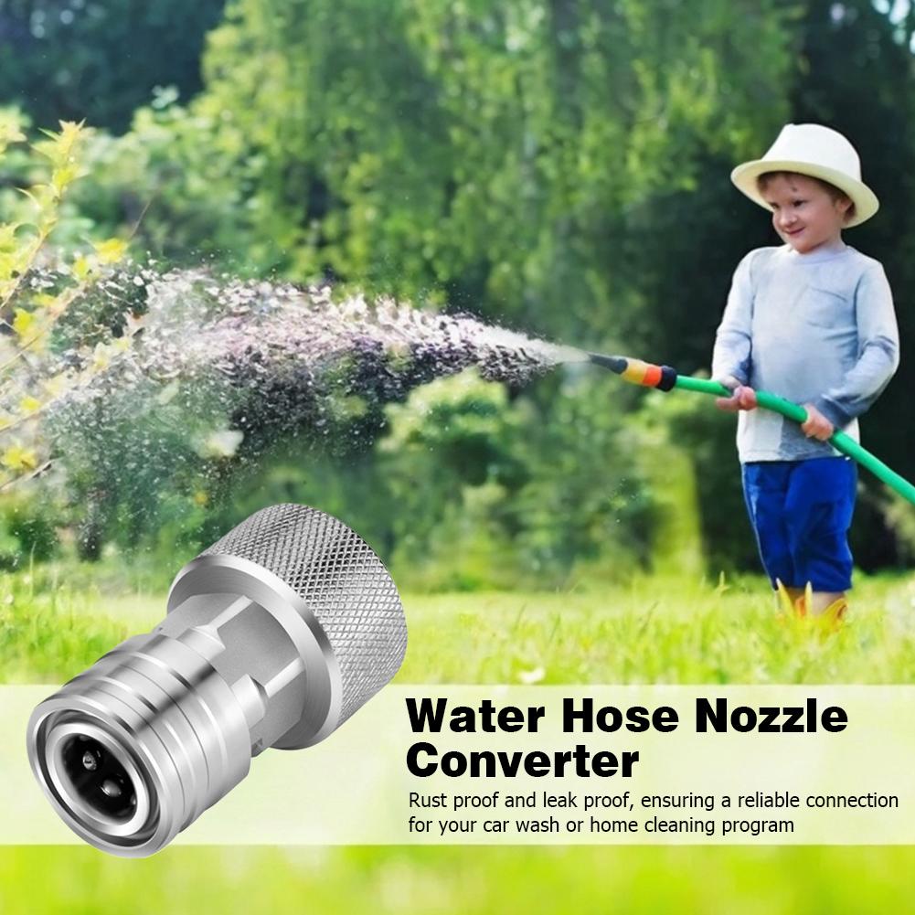 Garden House Adapter For Pressure Washer 3/4" Garden Hose (GHT) To A High-pressure 1/4" Quick Connect Fitting Leak-Proof