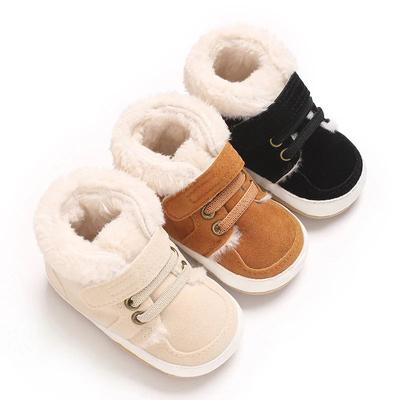 0-18M Invierno Bebé Niños Niñas Zapatillas Altas Suela de Goma Antideslizante Forro Polar para Calidez Zapatos de Bebé Recién Nacido