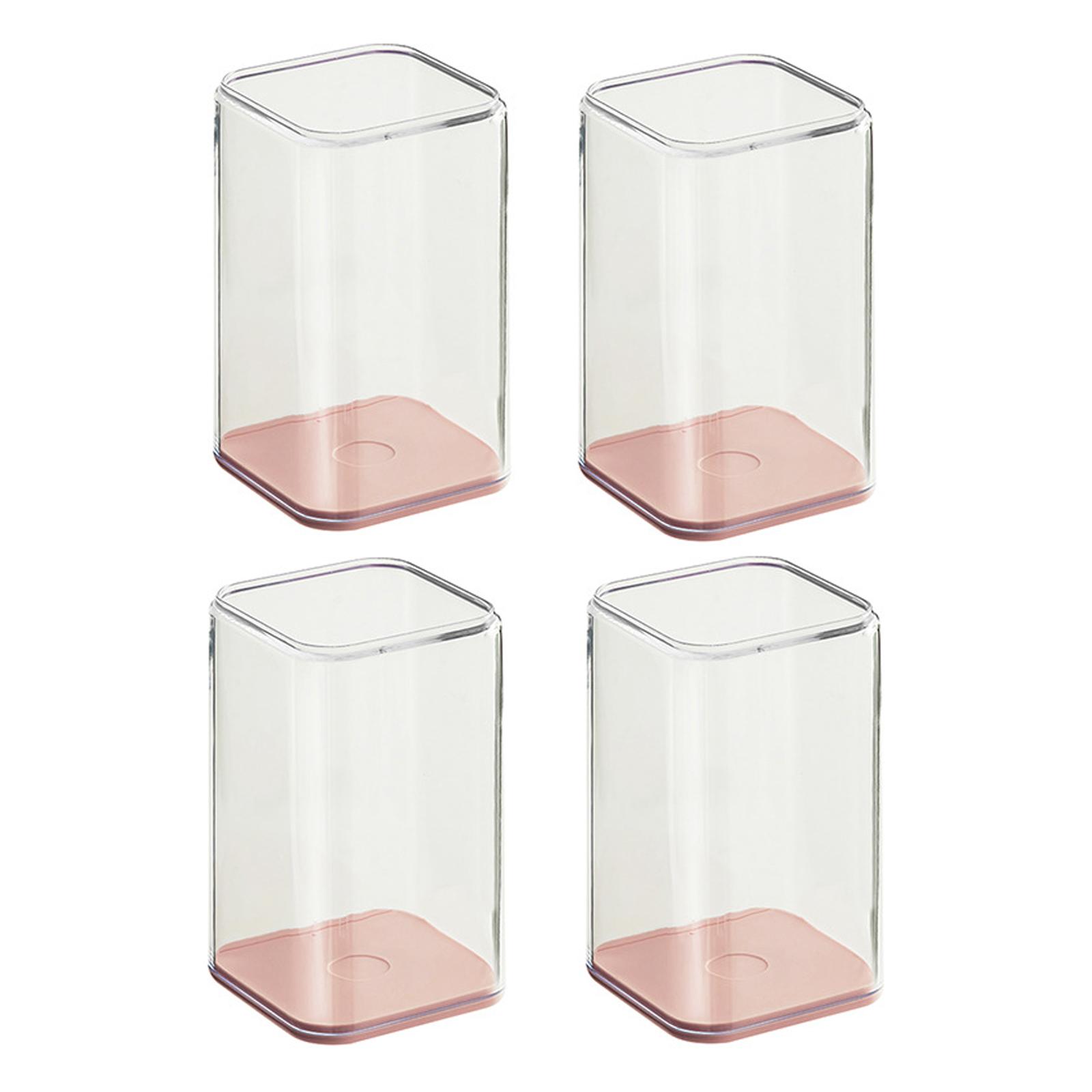 

4Pcs Acrylic Display Case Doll Display Stand for Figures Bedroom Office Desk рожевий