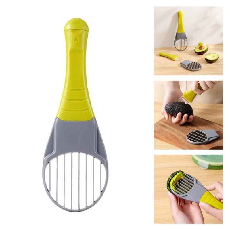 3 in 1 Avocado Corer Slicer Pitter Cutter with Flesh Remover Quick Cleaning Easy Fruit Preps Tool Kitchen Gadget