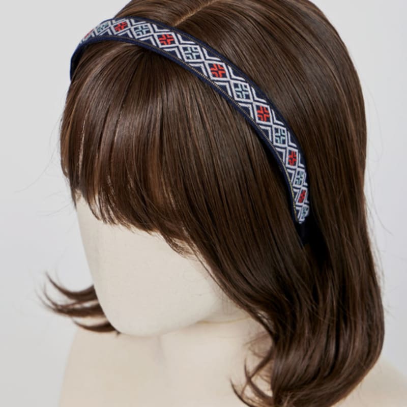 MAIA Stirnband mit Diamantmuster (Wähle 2) - blau