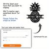 Custom Pineapple Metal Wall Art for Home Aesthetic, Porch Patio Housewarming Gift, Custom Sign