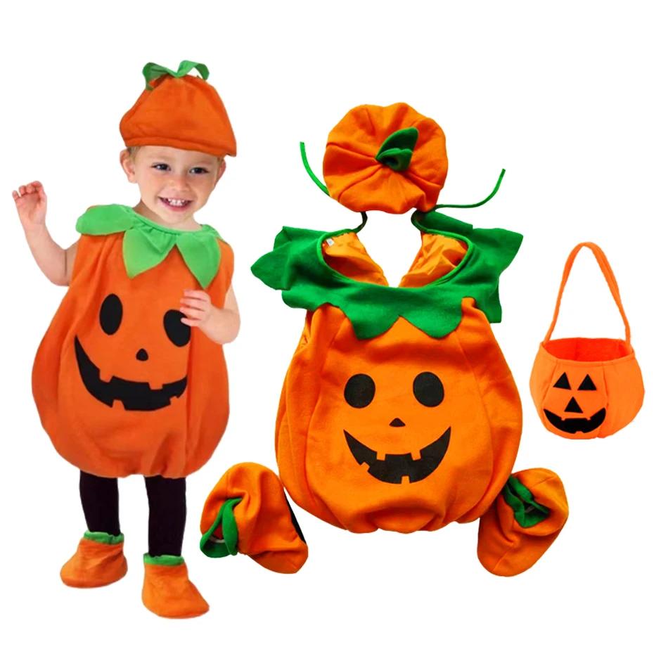 Boy Girls Pumpkin Halloween Vestidos Party Costume Children Romper Infant Kids Jumpsuit Carnival Party Cosplay Children Clothes