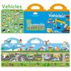 Kids Reusable Sticker Book Multiple Scenarios Cartoon DIY Puzzle Educational Cognition Learning Toys for Child Age 2-4 Gift