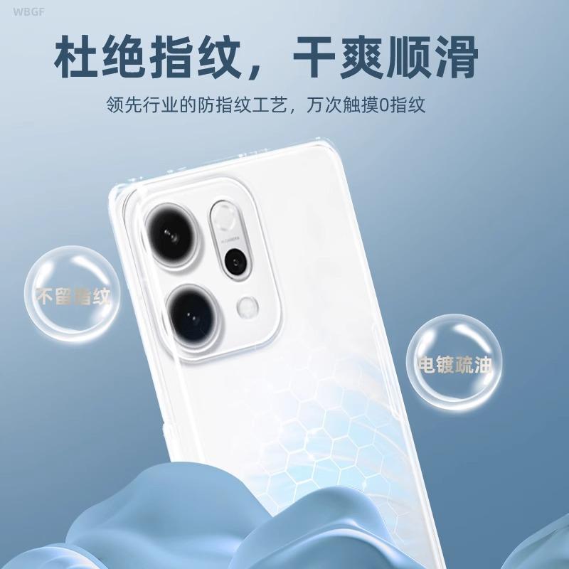 Applicable to opporeno14pro mobile phone case new transparent silicone Reno14 lens anti-drop protective case soft por