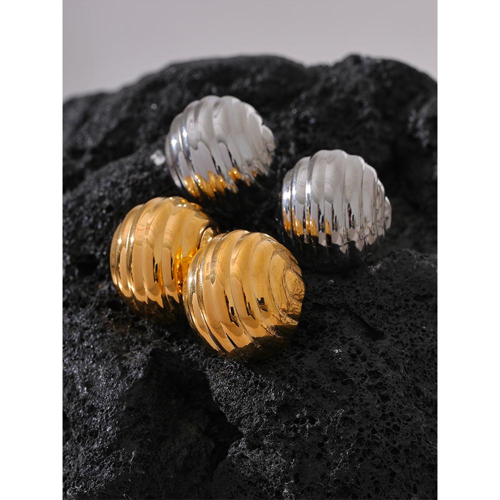 Eetit Exklusive geometrische hohle ungewöhnliche Ohrringe aus Edelstahl, personalisierte Textur, verhindert Allergien, Modeschmuck, Bijoux