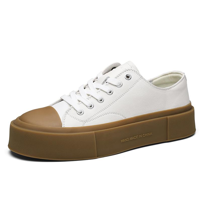 

European Station Men s Spring and Autumn 2025 New Men s Casual Fashion Comfortable One-pedal First-layer Cowhide Board Shoes 44