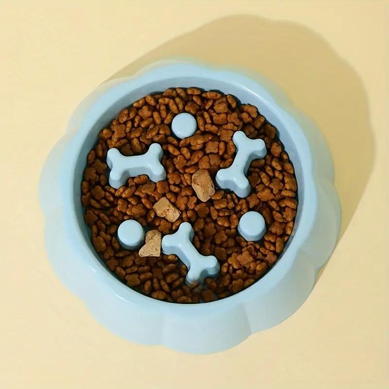 Hundenäpfe mit Erstickungsschutz und langsamer Fütterung, 1-teiliges Set – rutschfeste, langlebige Futter- und Wassernäpfe aus Kunststoff für kleine bis mittelgroße Hunde