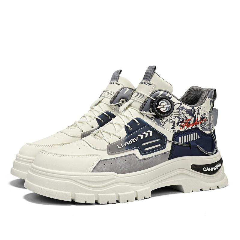 

Мужская рабочая спортивная обувь Martin с высокой пяткой и пряжкой Swivel Buckle, универсальная повседневная обувь 44 серый/бежевый