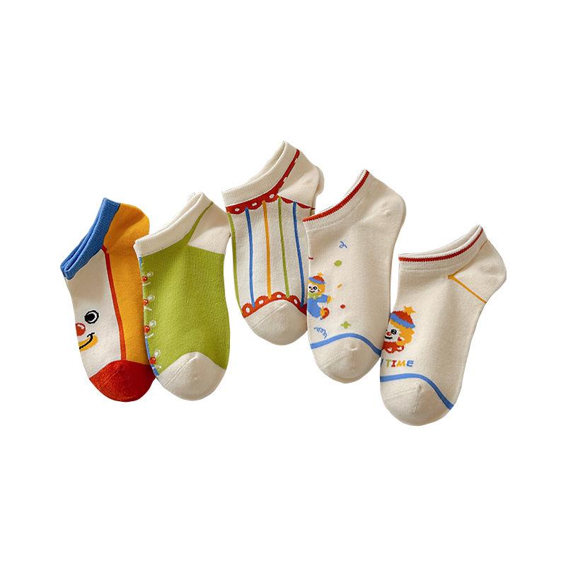 Cartoon and Funny Fun Female Boat Socks Illustration Invisible Socks Spring and Summer Low-top Short Socks Female Clown Cotton Socks