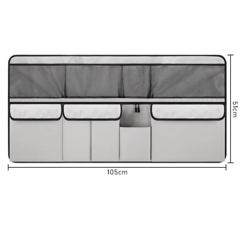 

New Large Capacity Car Trunk Bag Mesh Solid Color Car Interior Storage Bag Hanging Bag Auto сірий