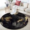 Black Bombay Cat Pattern Round rug,Carpet Rug for Living Room Bedroom  Playroom ,Non-slip Floor Mat,Holiday Gifts and Birthday Gifts.