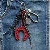 Yogodlns New PU Leather Simple Horseshoe Pendant Horse Hoof Casual Key Chain Pendant Hanging Purse Accessories Women