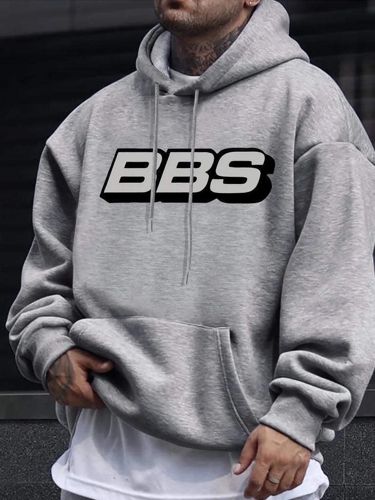 BBS Men's Casual Hoodie Fashion Long-sleeved Loose Casual Hooded Sweatshirt Autumn and Winter Warm Tops
