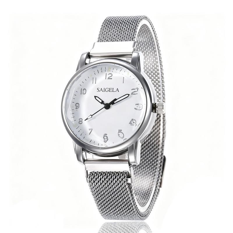 

Versatile Luxury Luminous Dial Quartz Watch with Milan Magnetic Mesh Strap срібний