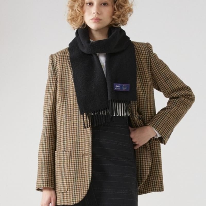 ABRAHAM MOON Merinowolle Schal 25cm - Schwarz