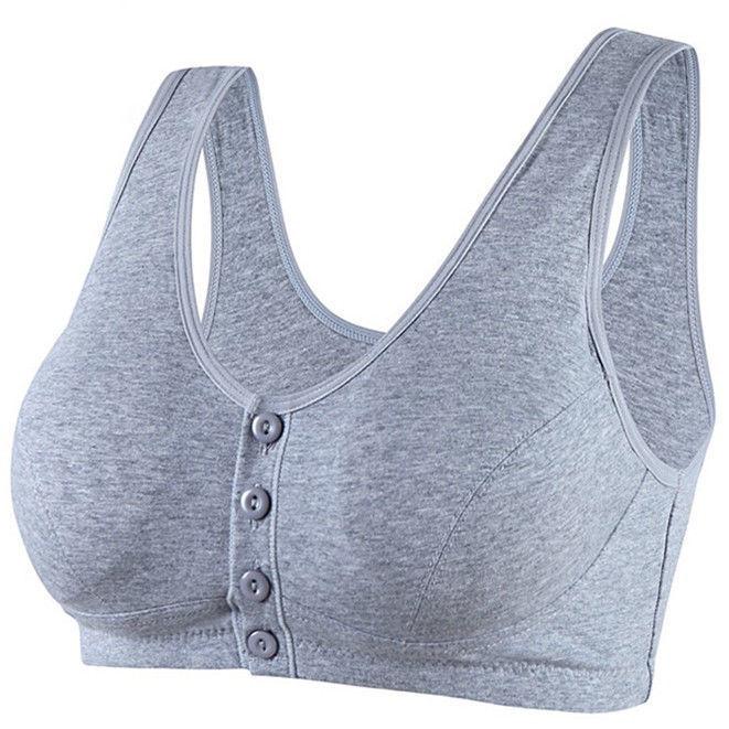 Front Buckle Cotton Bra: Wireless, Plus Size, Vest Style for Middle-Aged & Elderly Women
