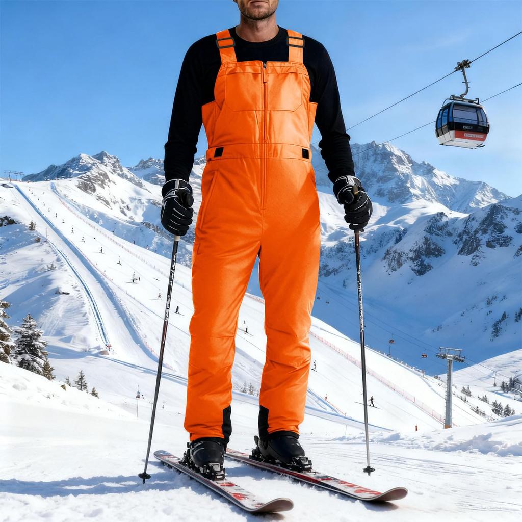 Damen Skihose Gefüttert Ski Latzhose Snowboardhose Verstellbarer Schultergurt Schneeanzug