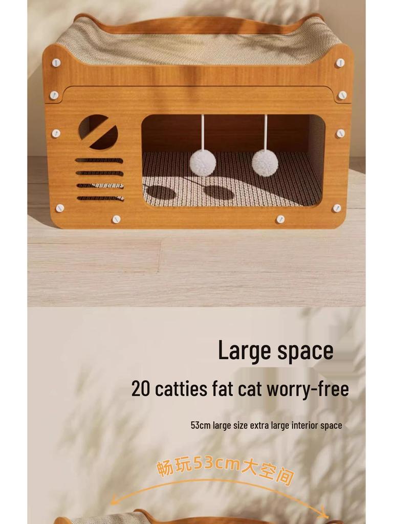 TV Style Cat Scratching Board and Bed: Durable, Debris-Free, Scratch-Resistant, All-in-One Cat Nest Toy