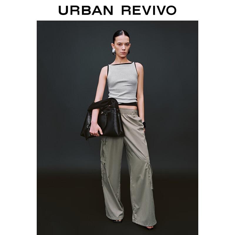 UR Women's Multi-Pocket High-Waist Wide-Leg Workwear Trousers