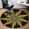 1pc Golden Sun Mandala Chair Carpet for Office, Soft Flannel Throw Mat, Perfect for Office,Holiday Party Decoration Choice yy251113059