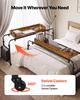 VEVOR Overbed Table 1060 x 360 mm Mobile Over Bed Desk with Swivel Wheels, for Bedroom Living Room Home Office, Adjustable Height & Length