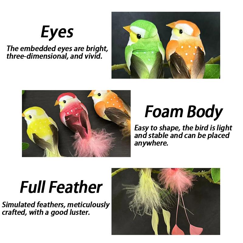 Cute Artificial Birds Fake Foam Animal Simulation Feather Birds Models Tit DIY Craft Home Garden Ornament Decoration