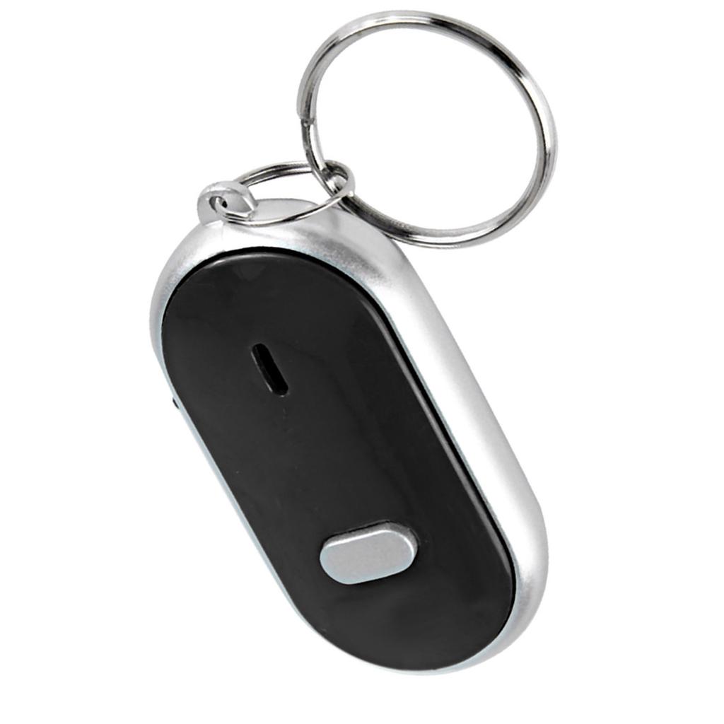 Sprachsteuerung Anti-Verlust-Gerät Whistle Key Finder Schlüsselanhänger Locator Tracer (Schwarz)