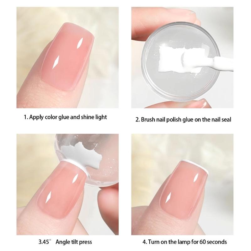 French Tip Nail Stamp Double Sided Nail Art Stamper Jelly Stamper Silicone Nail Stamper Manicure Supplies for Salons