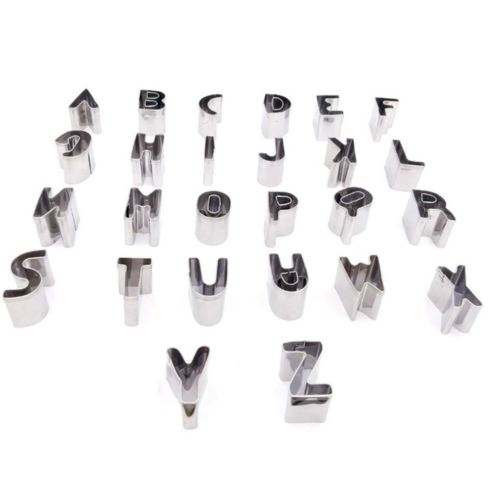 26pcs DIY Cake Cutter Alphabet Letters Shape Mould Fondant Cookie Biscuit Mold