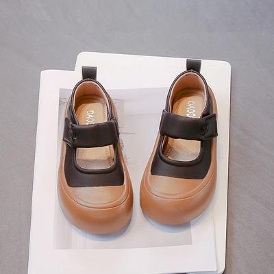 2024 Dziecięce Skórzane Buty dla Dziewczynek Jesień Nowe Modne Koreański Styl Miękka Podeszwa Antypoślizgowe Codzienne Wszechstronne Szykowne Baleriny