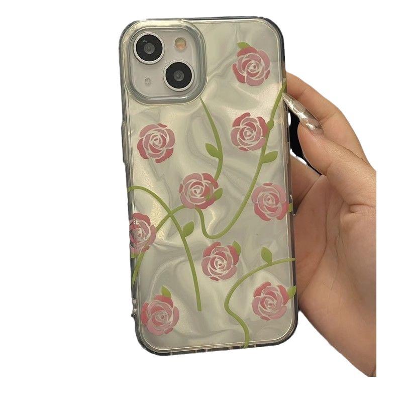 Pouzdro Pink Rose Water Ripple Case – kompatibilní s Apple 15/14/13/12/11/PRO/PROMAX/XSMAX/XR/XS.