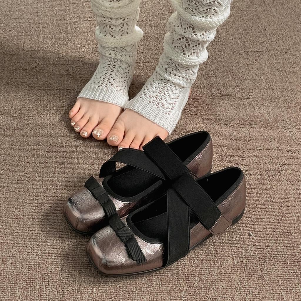 Queen Fan retro square head shallow mouth platform single shoes women's summer 2025 new with skirt soft sole Mary Jane shoes