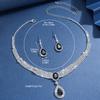 Source manufacturer cross-border exclusive temperament inlaid full diamond necklace earrings two-piece set new