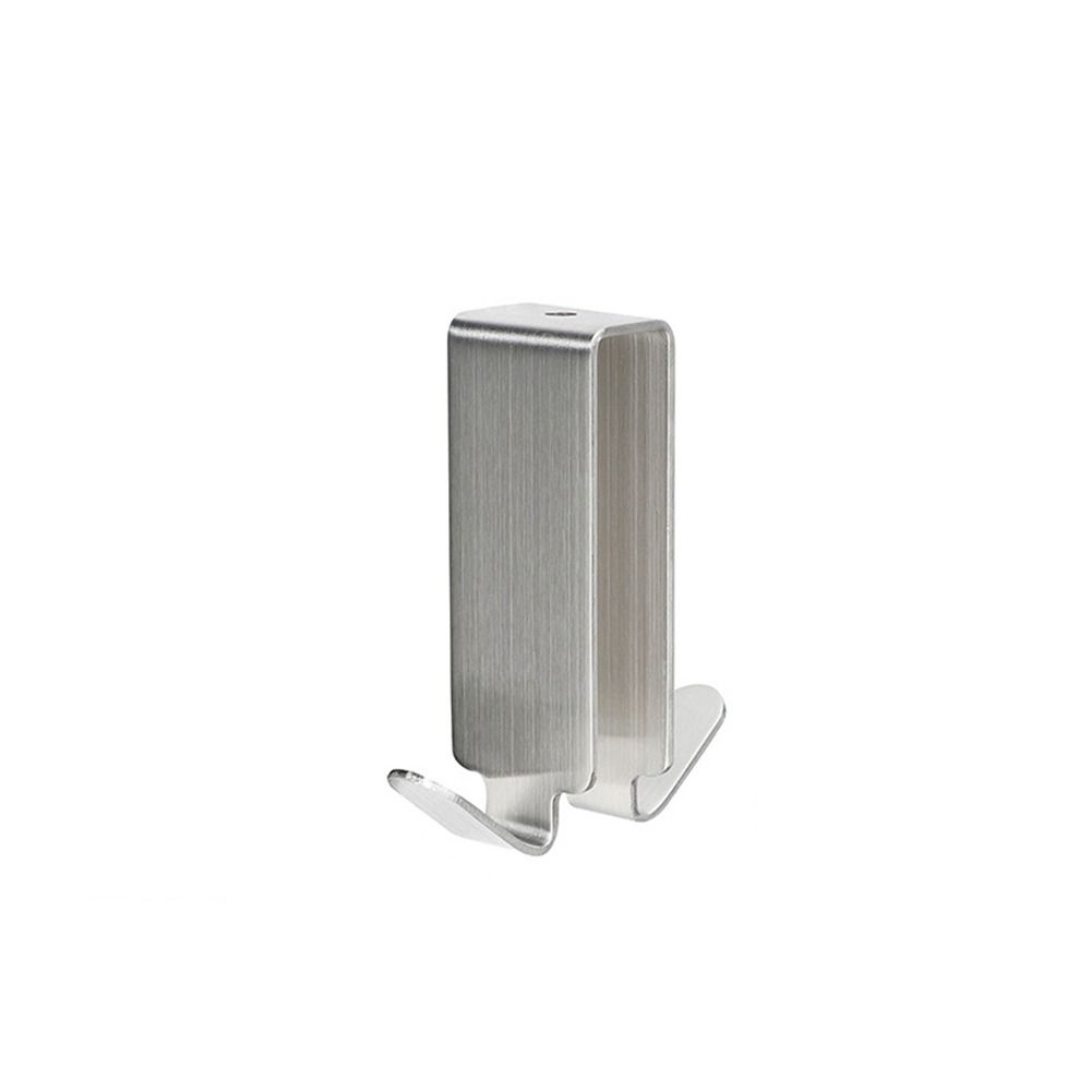 

Silver Stainless Steel Double Side Hooks Drilling Free Bathrobe Hanger Glass Shower Door C