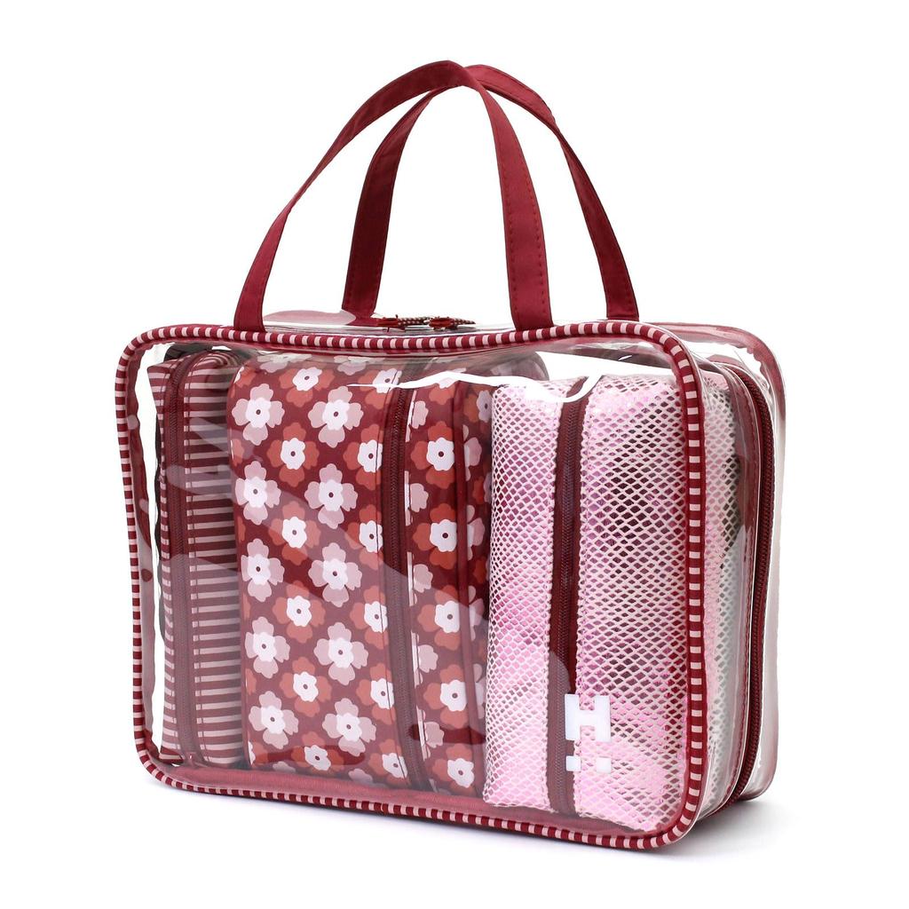 Hapitas Plus Travel Pouch 7122 [Sifre] Set, Rectangular, Red,