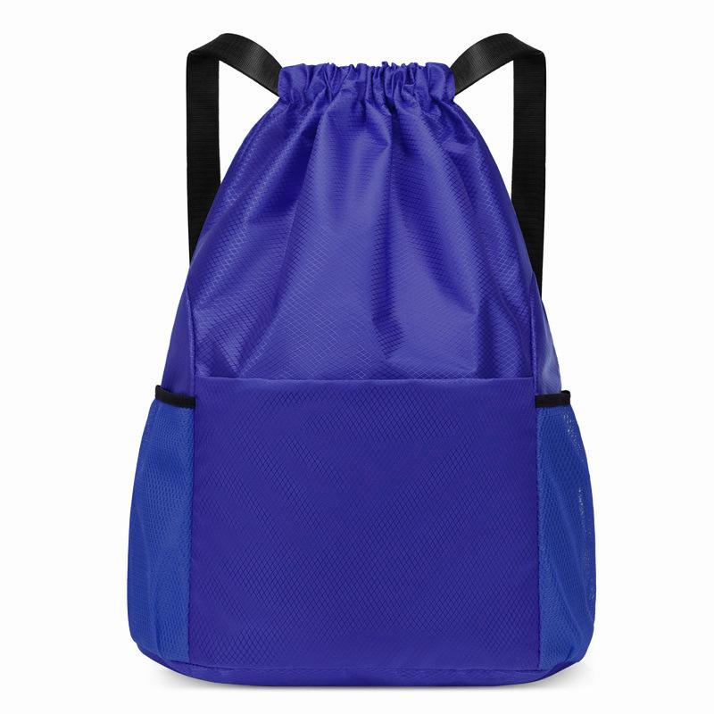 Water-Resistant Foldable Large Capacity Drawstring Sports Backpack with Logo Print for Fitness and Basketball