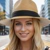 Handmade Panama Hat Vacation Sun Hat for Adult Outdoor Activity Wide Brims Straw Hat for Beach Holiday and Everyday Wear