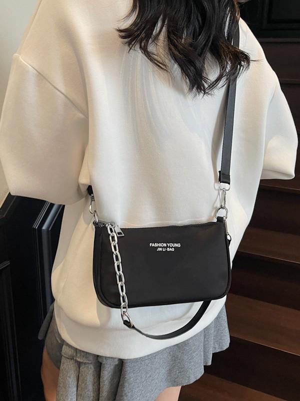 New Women's Textured Letter Fashion Small Crossbody & Shoulder Bag