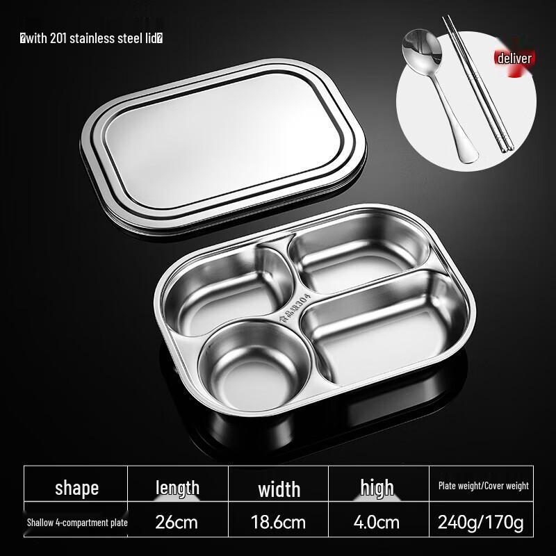 Stainless Steel Divided Meal Plate