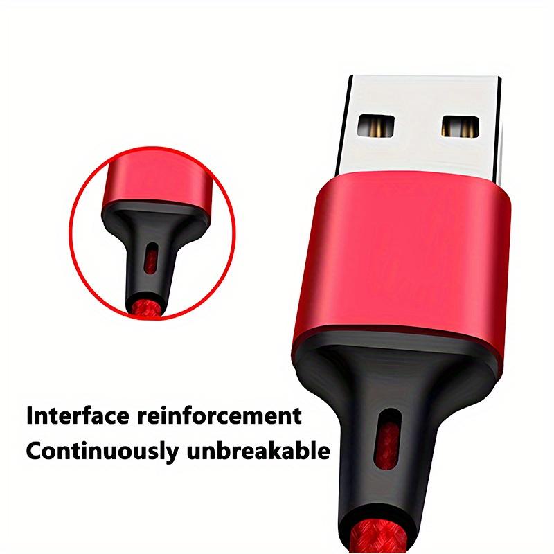 3-in-1 Nylon Braided Data Cable Multi Head 10W Fast Charging Mobile Phone Charging Cable