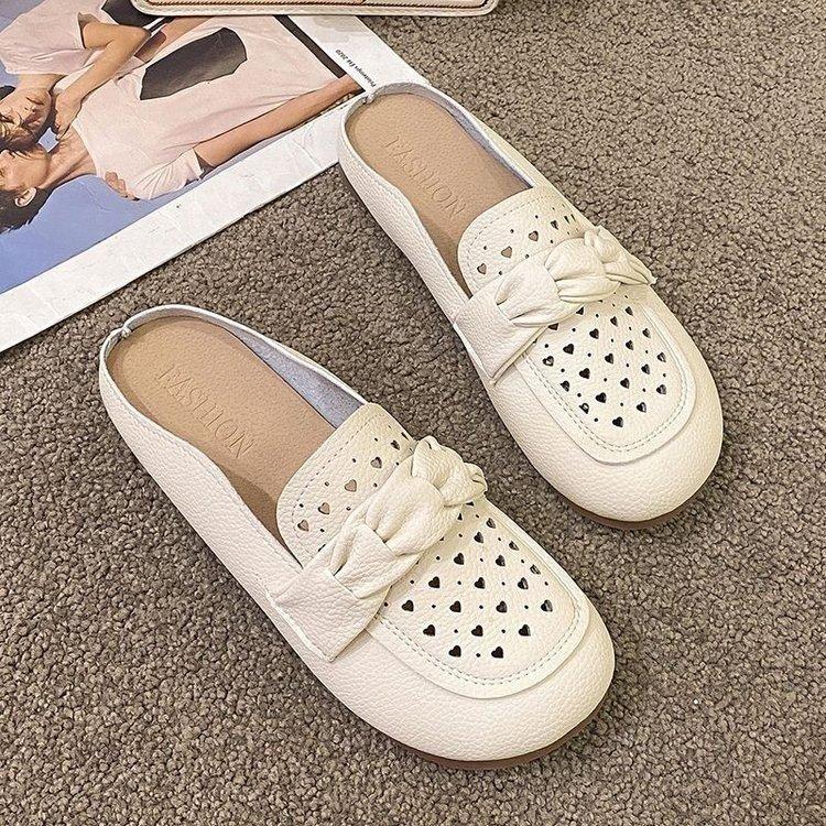Soft bottom bag head half slippers hollowed out spring and summer new retro casual lazy cool slippers