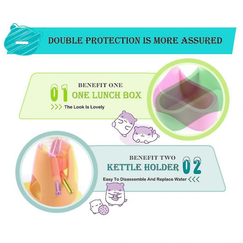 3 In 1 Hamster Water Bottle Holder 80ml Dispenser With Base Hut Small Pet Green