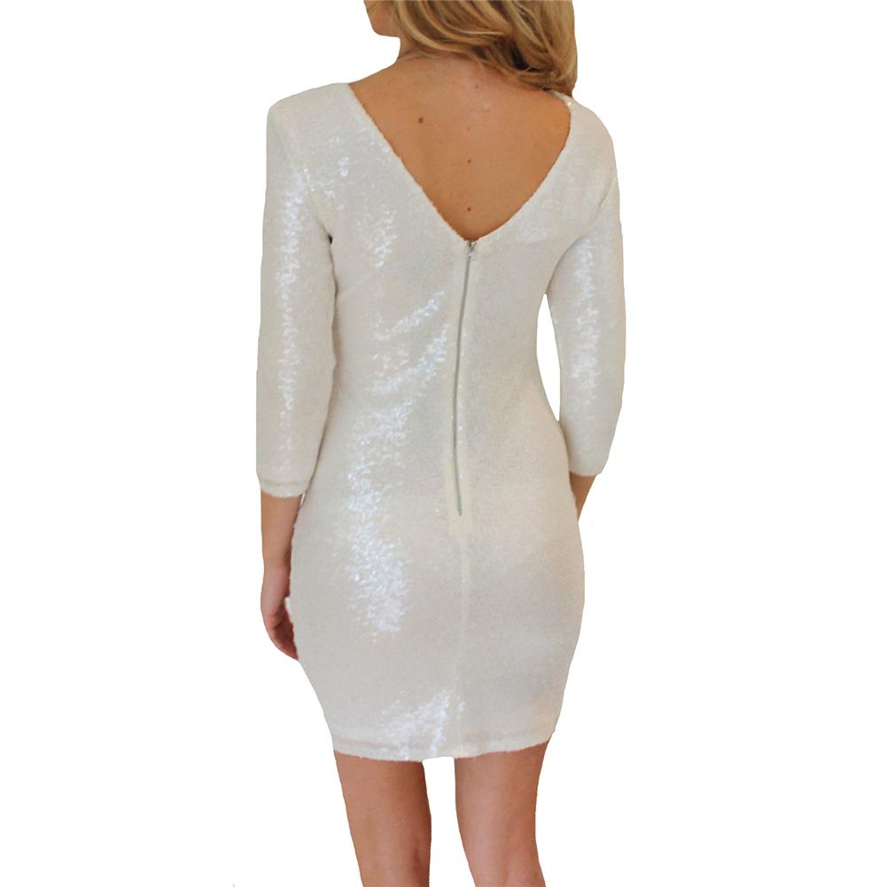 Mini vestido de lentejuelas informal de manga larga para fiesta de cóctel de mujer Sexy para mujer