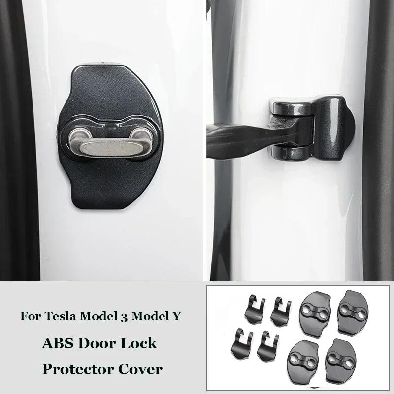 8pcs Door Lock Protector Cover for Tesla Model 3/Y/3+ Latches Door Stopper Covers Protection Caps ABS Car Interior Accessories