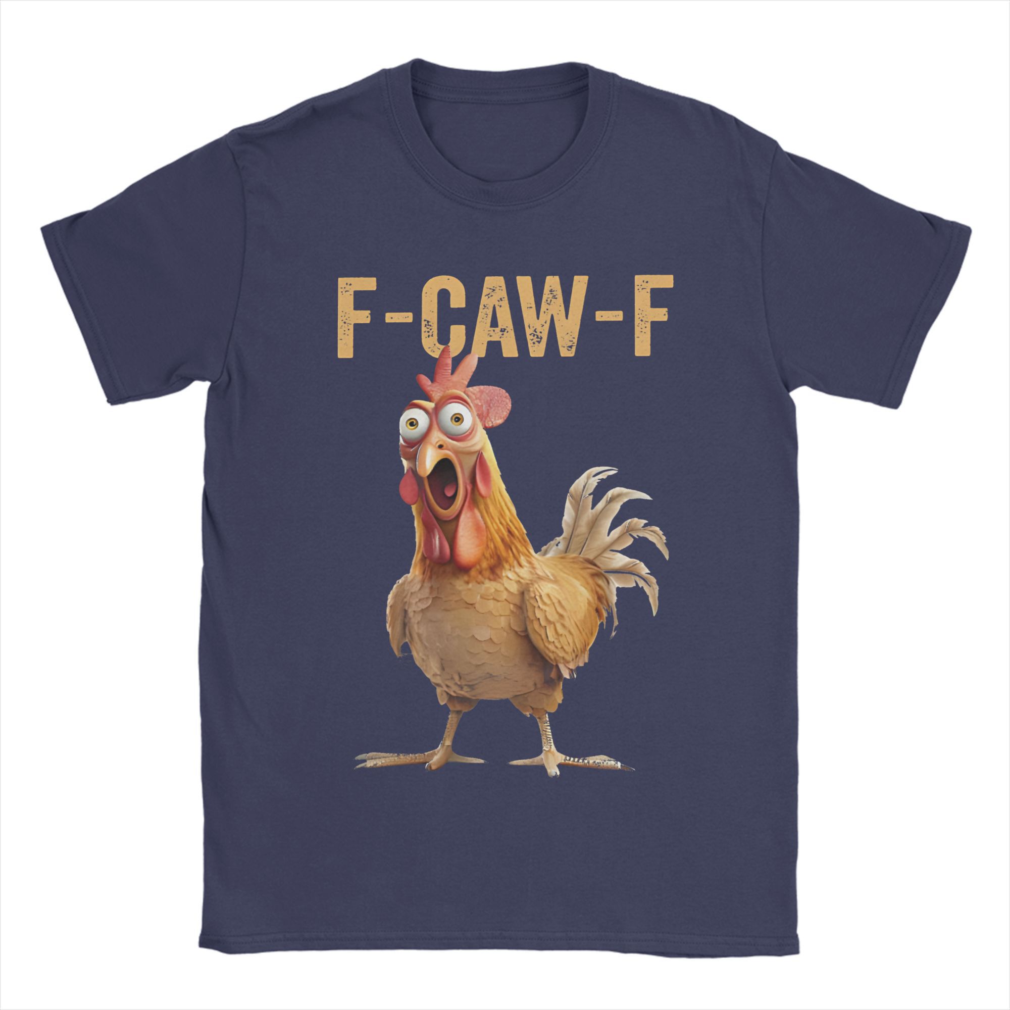 

F CAW F Chicken Funny Meme Black Crow F-Caw-F Black Bird Merch Unisex T Shirt Cotton Tee Graphic Printed T-shirt Clothing M