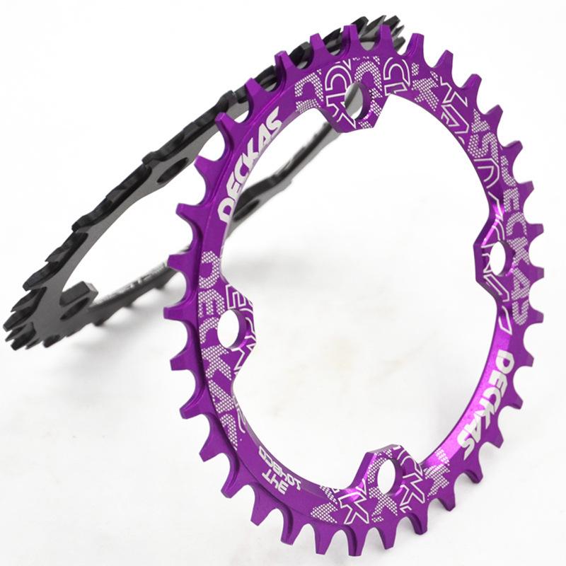 

Кругла вузько-широка зірка 104BCD для MTB гірського велосипеда Велосипеда 104BCD 32T 34T 36T 38T Шатуни Зубчаста пластина Запчастини 104 BCD 36T фіолетовий